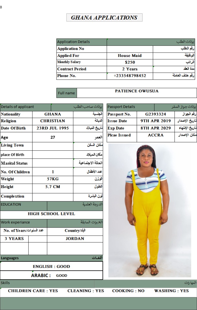 تكلفة استقدام الخادمات في الاردن