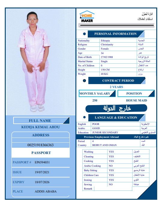 تكلفة استقدام الخادمات في الاردن